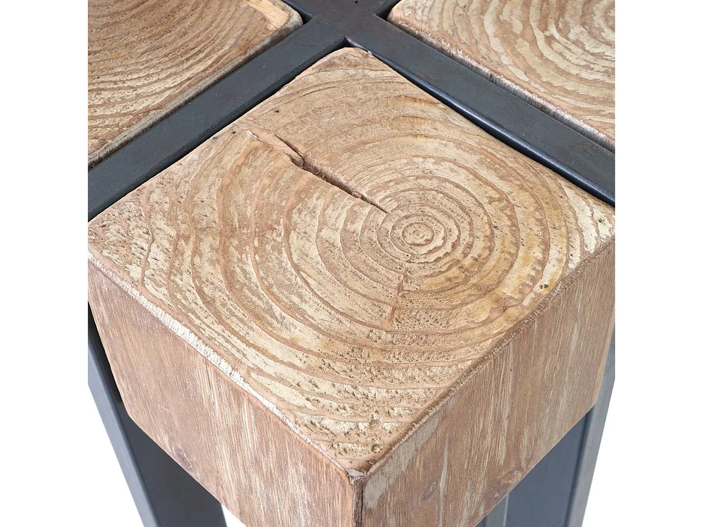 Tavolino alto portavasi MCW-A15 legno di pino massello metallo