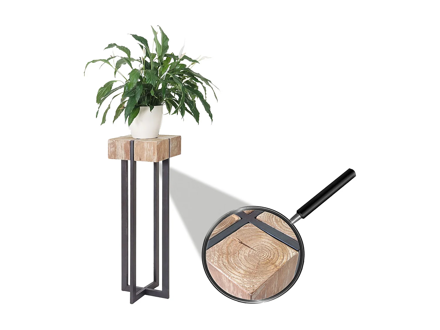 MCW-A15 Fir Solid Wood Flower Table