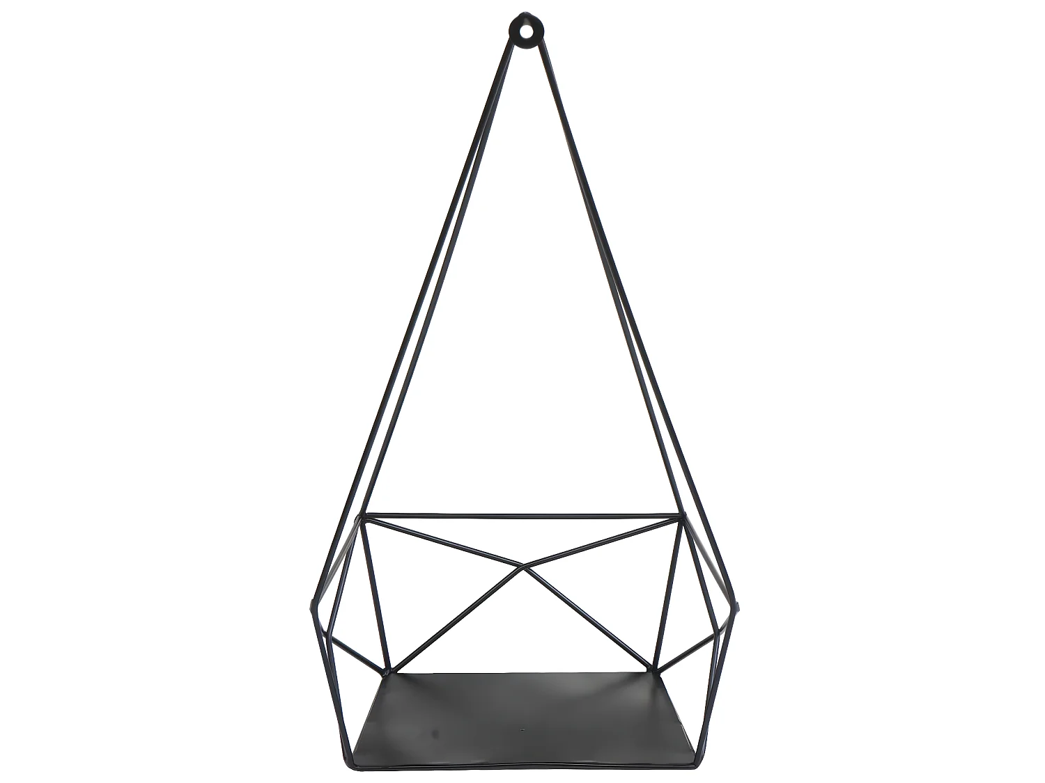 Mensola sospesa da parete ripiano MCW-K79 44x23x11cm ferro verniciato nero