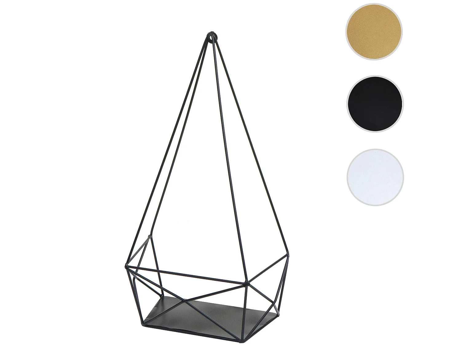 Mensola sospesa da parete ripiano MCW-K79 44x23x11cm ferro verniciato nero