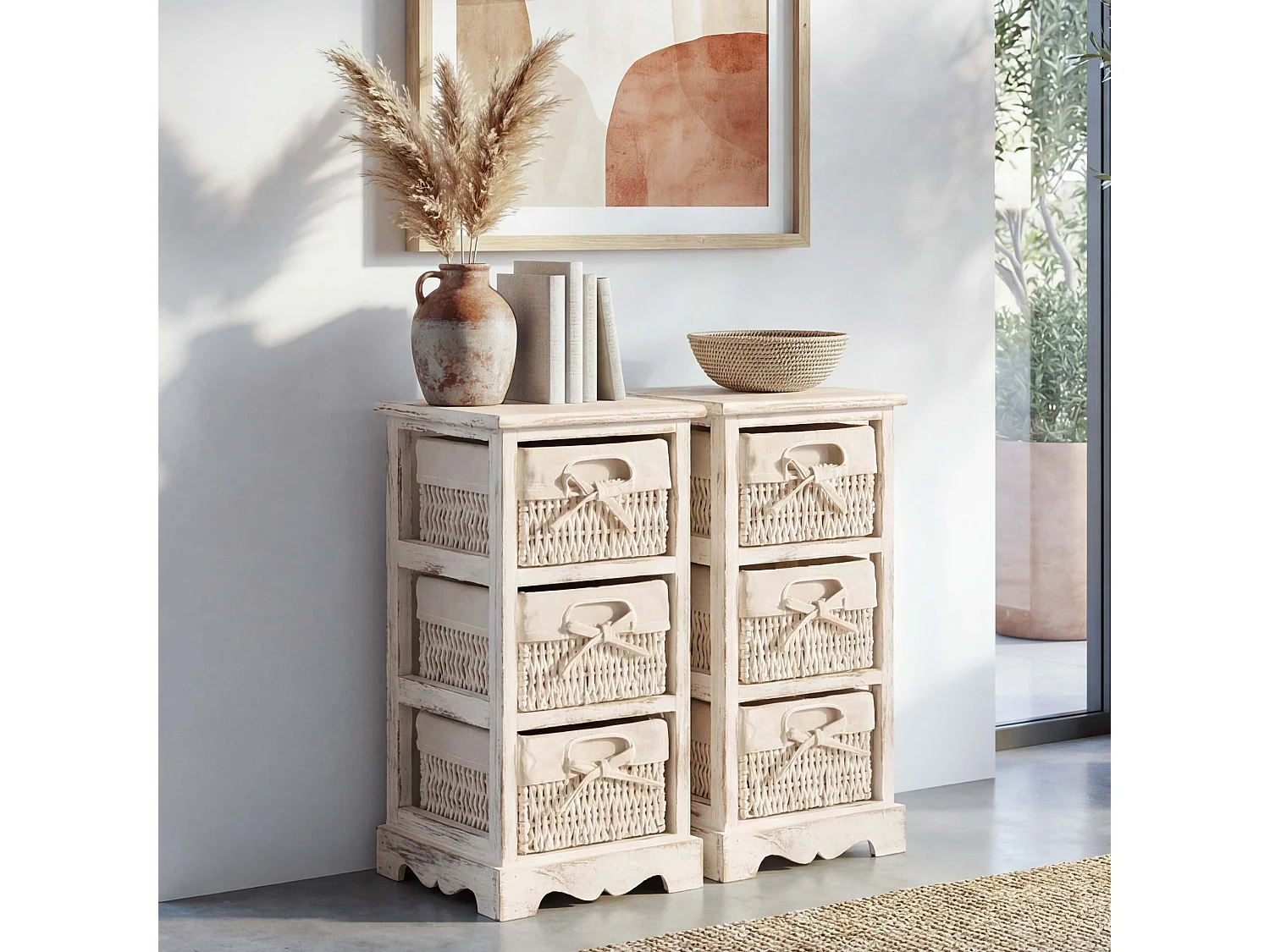 Regał Komoda (zestaw 2 szt.),  biały