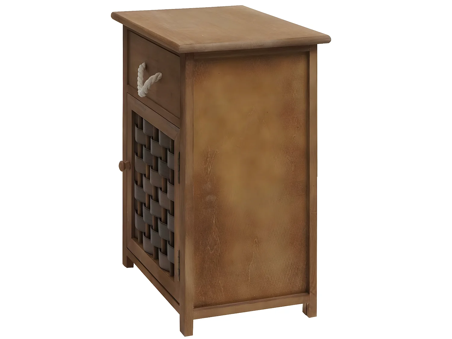 Commode MCW-K83,  brun foncé, poly rotin brun foncé