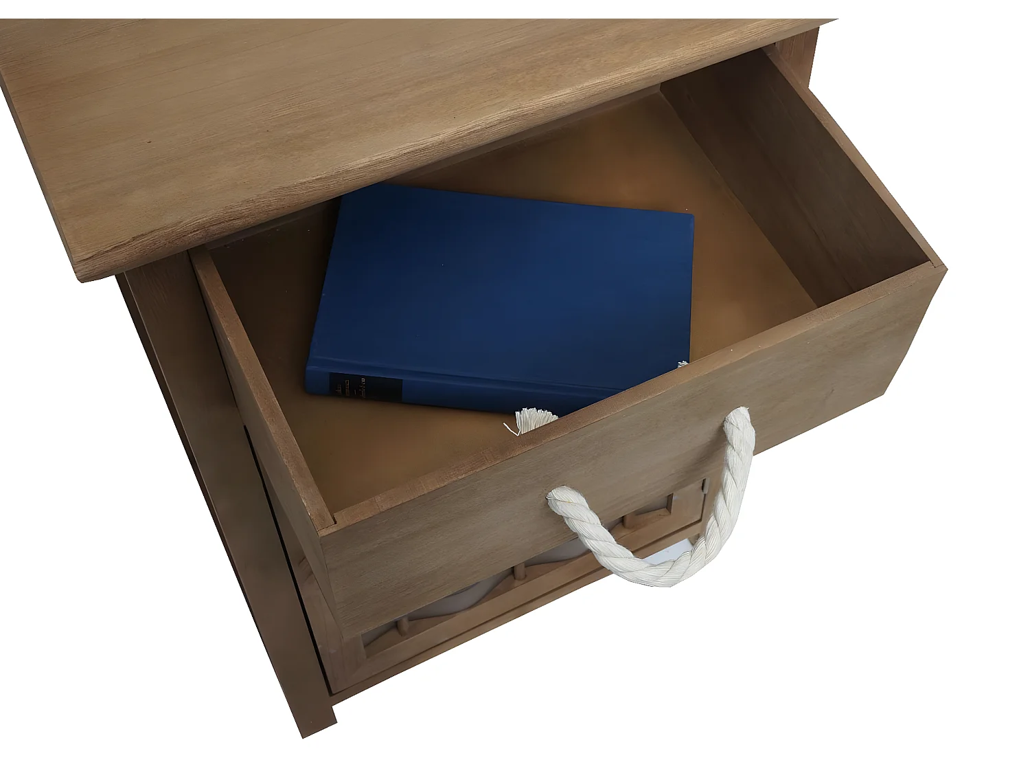 Commode MCW-K83,  brun foncé, poly rotin brun foncé