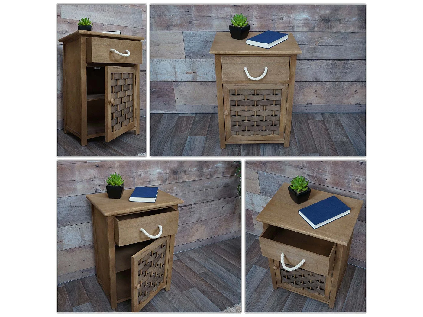 Commode MCW-K83,  donkerbruin, polyrattan donkerbruin