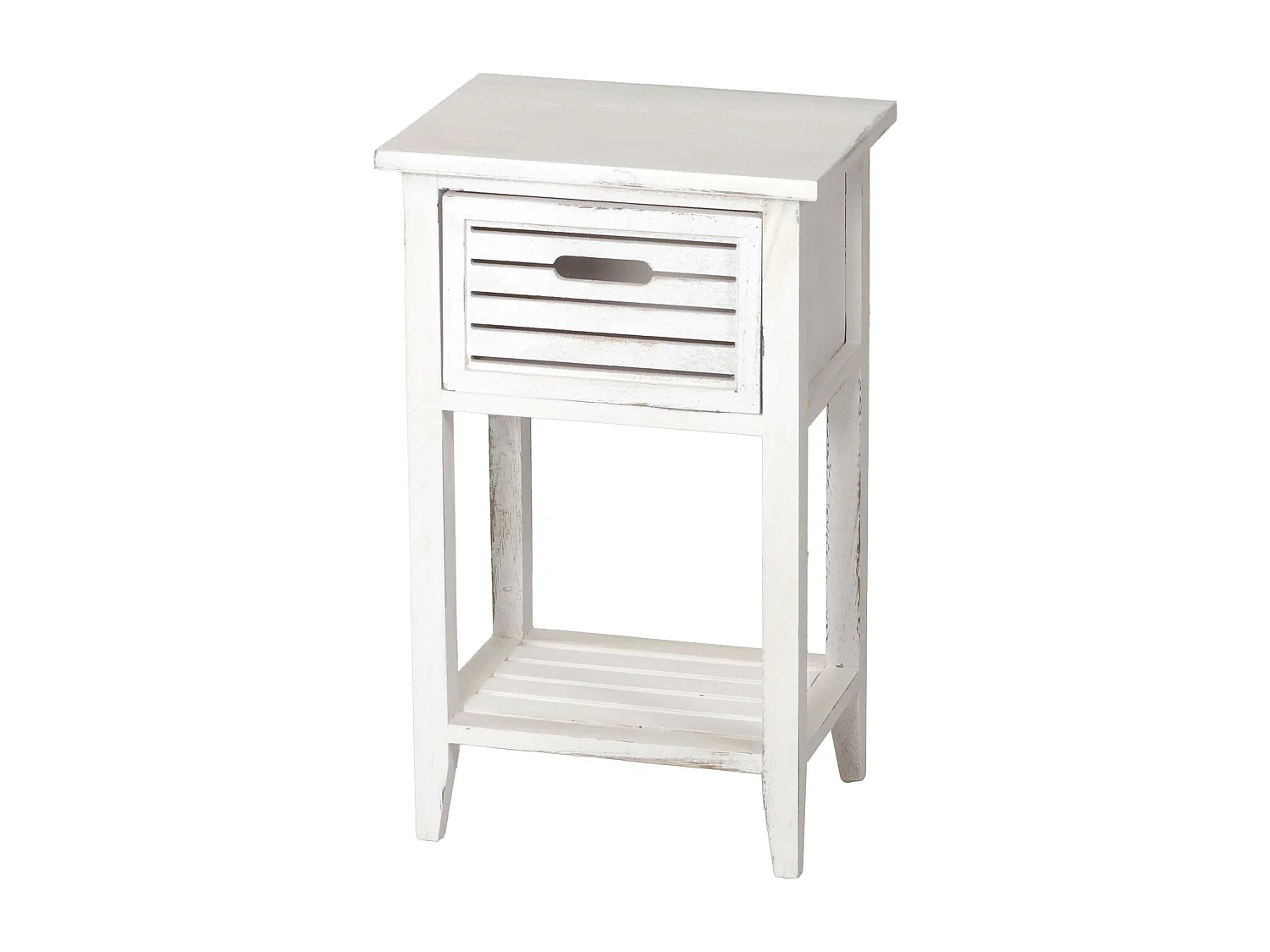 Commode tiroir look shabby,  blanc