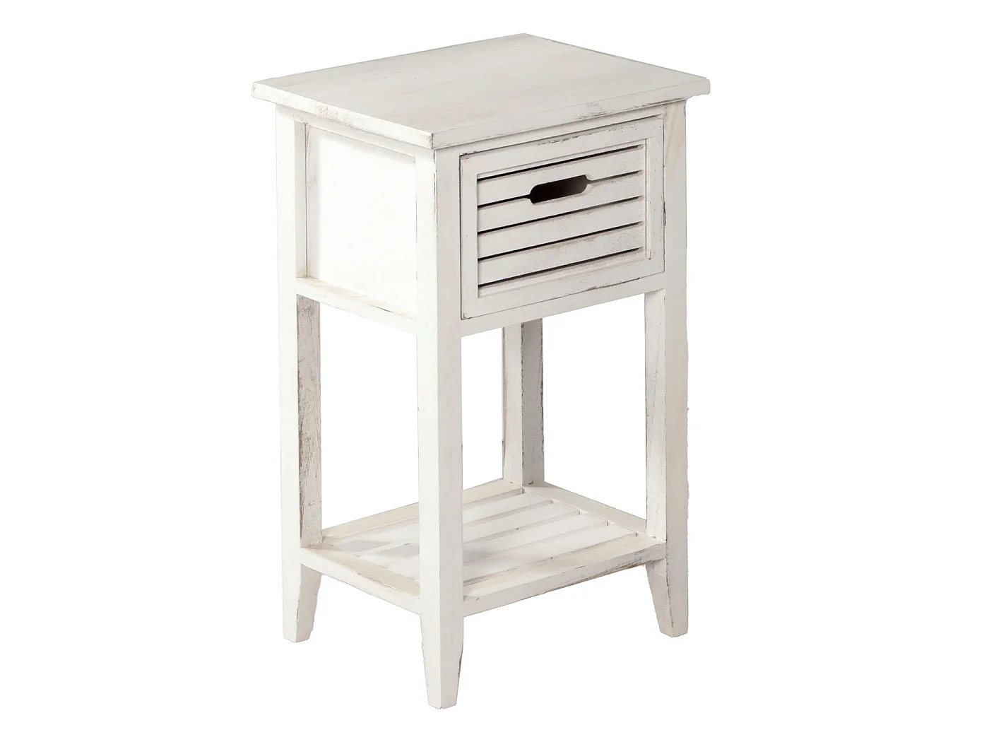 Commode tiroir look shabby,  blanc