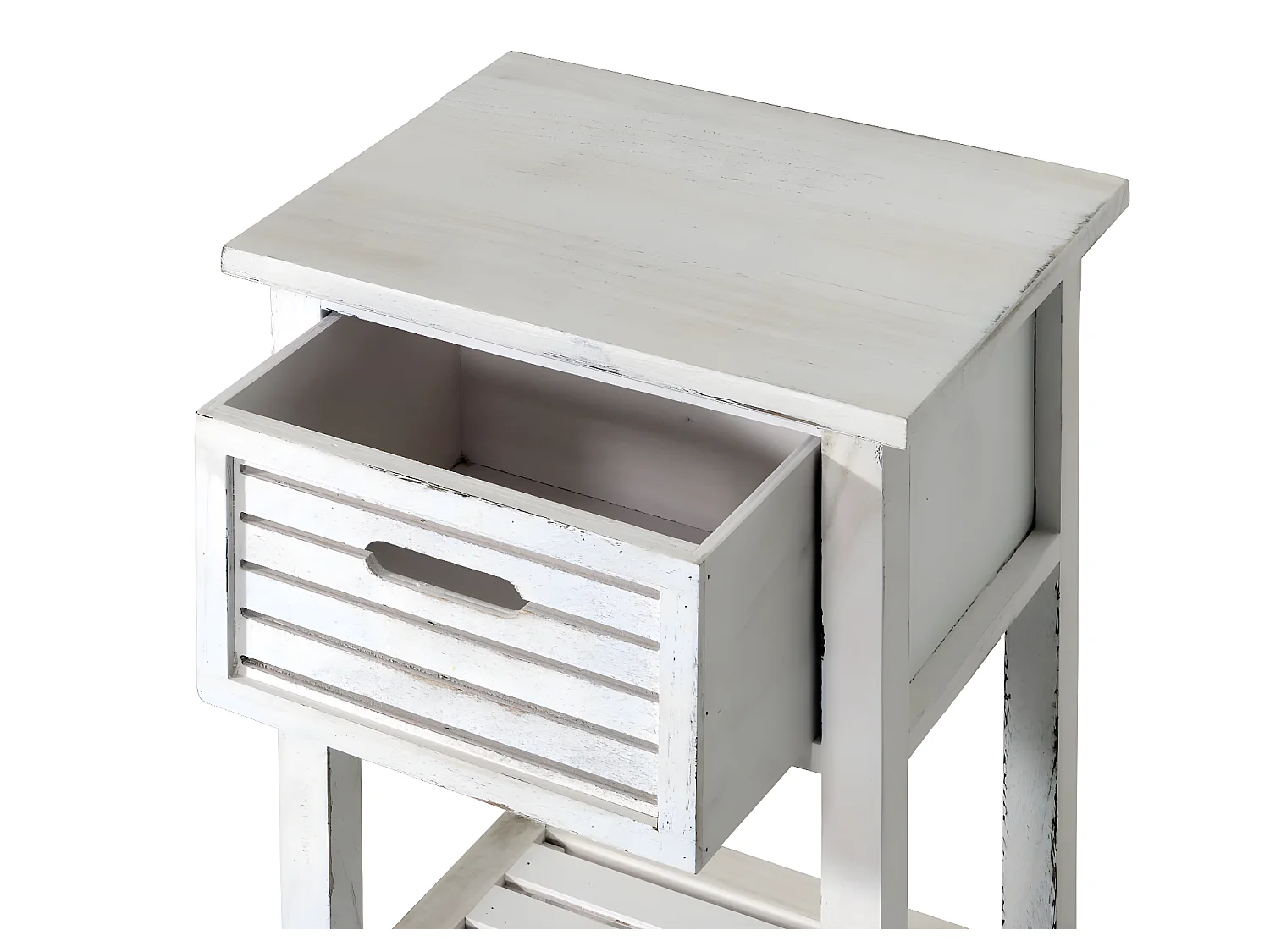 Commode tiroir look shabby,  blanc