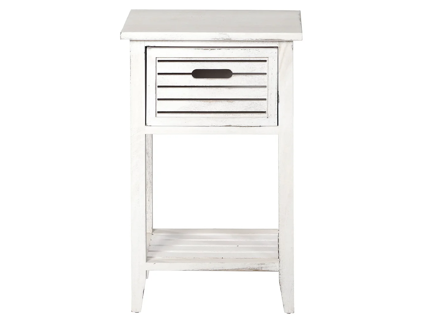 Commode tiroir look shabby,  blanc
