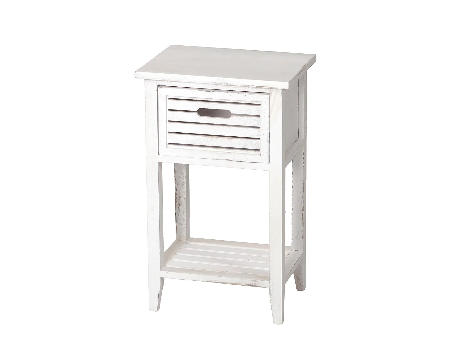 Commode tiroir look shabby,  blanc