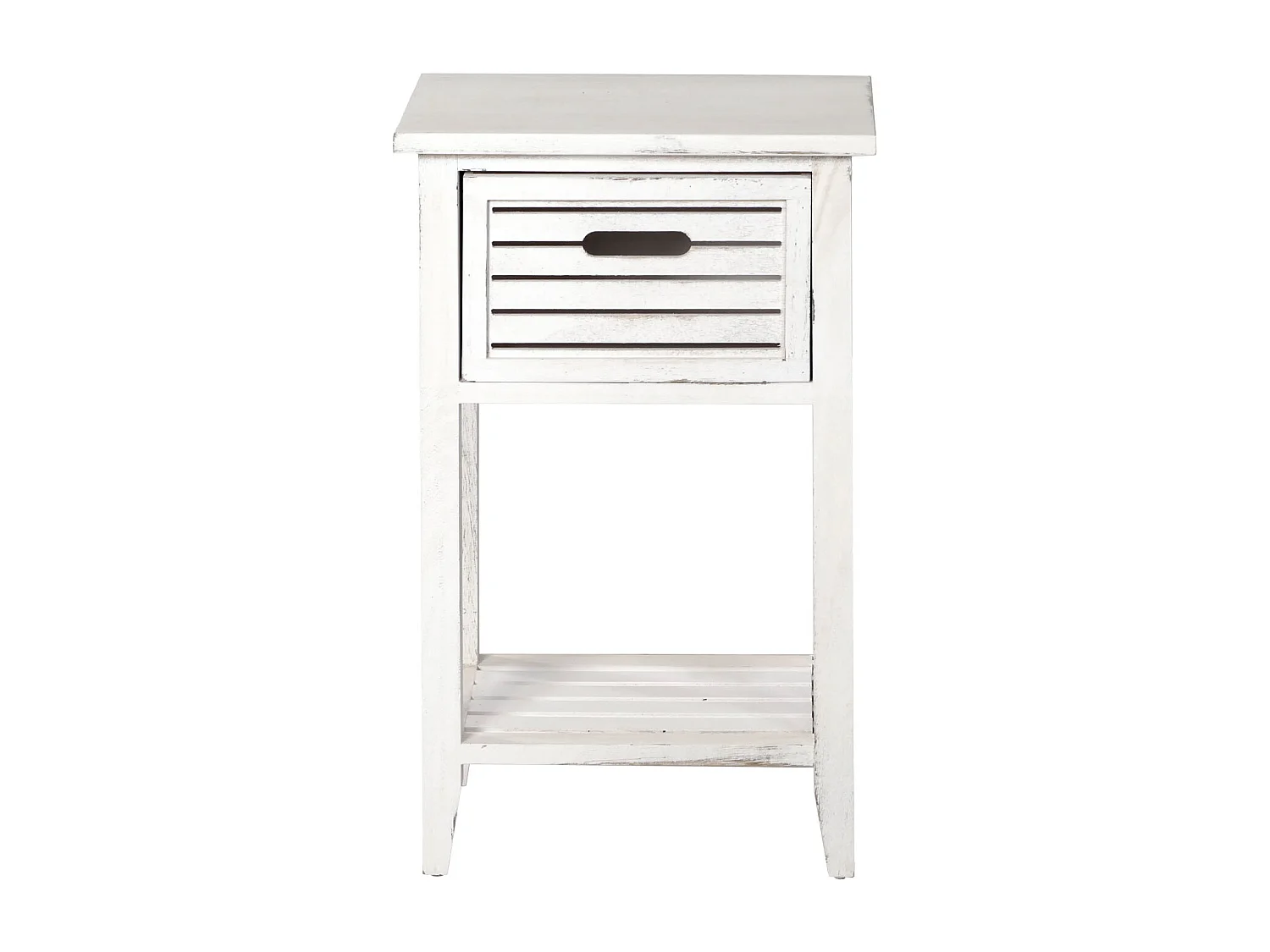 Commode tiroir look shabby,  blanc