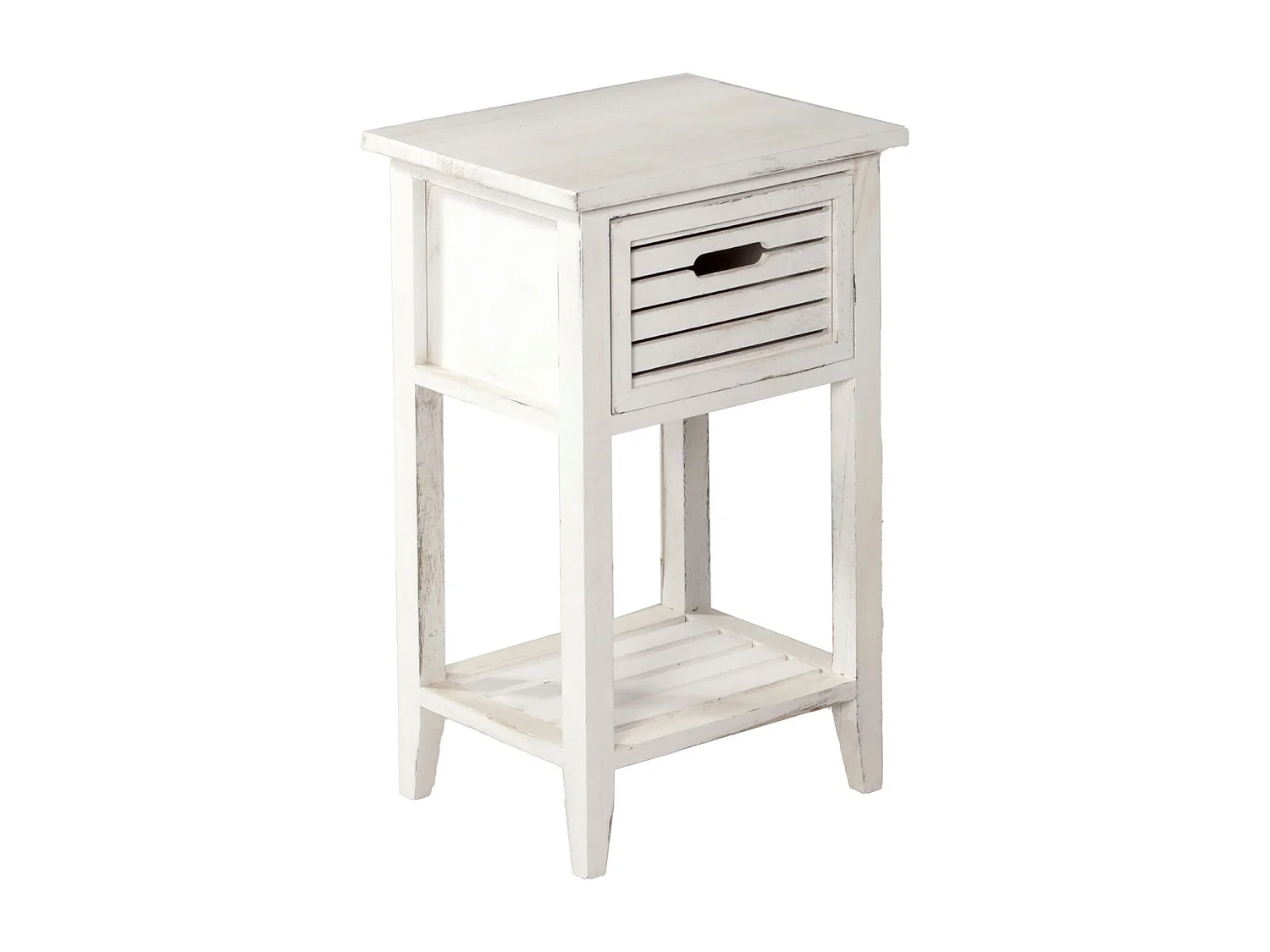 Commode tiroir look shabby,  blanc