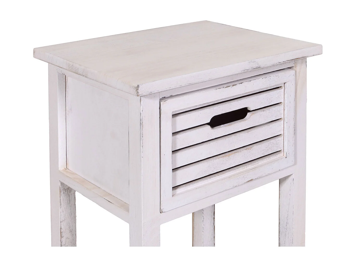 Commode tiroir look shabby,  blanc