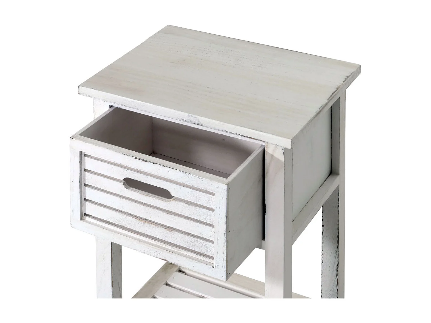 Commode tiroir look shabby,  blanc