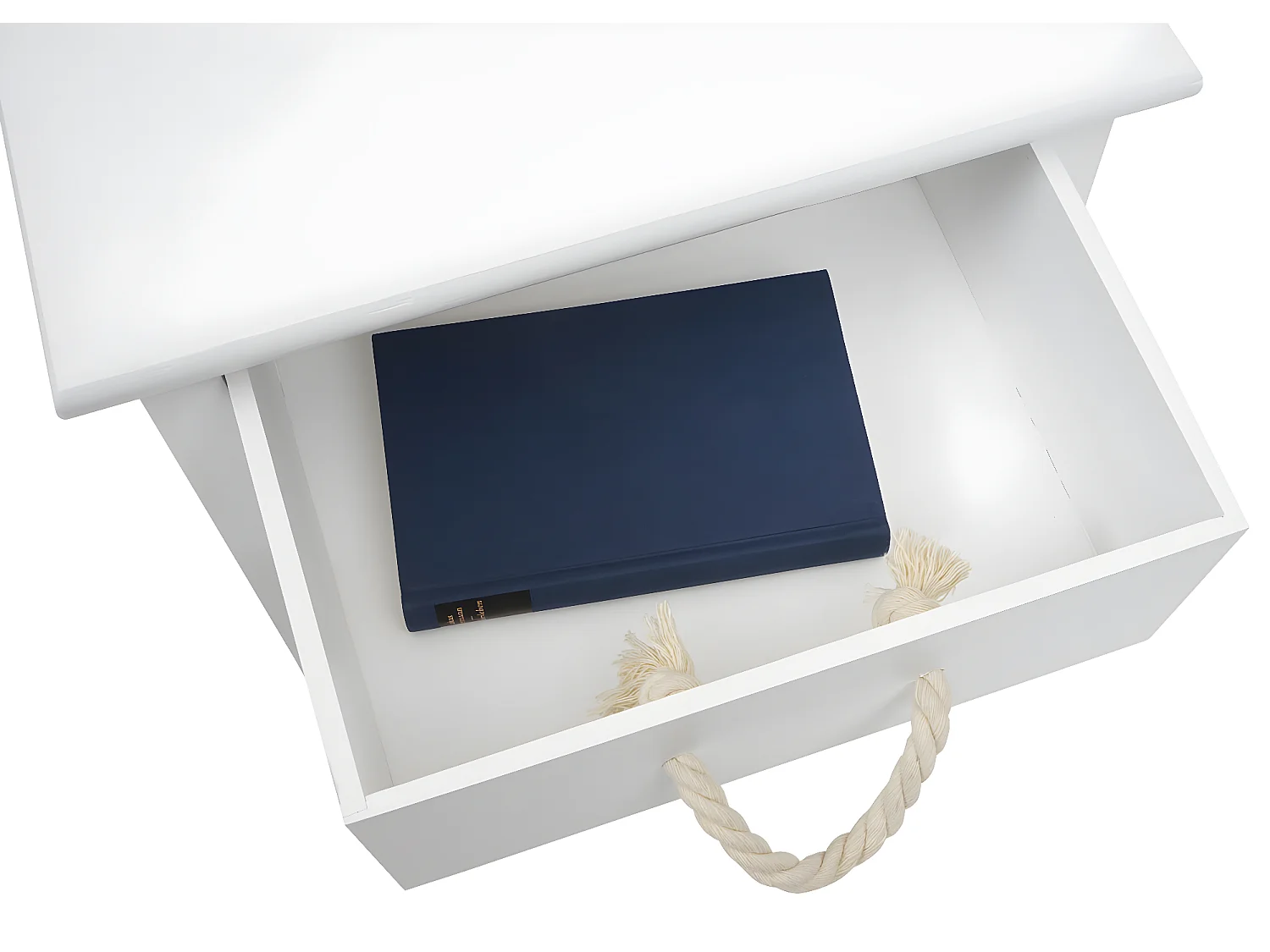 Commode MCW-K83,  blanc, poly rotin brun