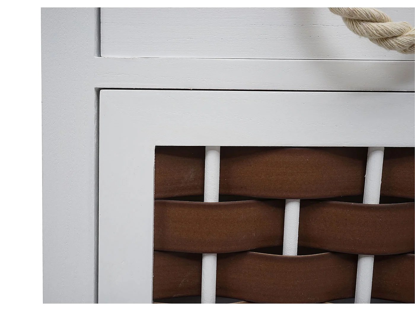 Commode MCW-K83,  wit, bruin polyrattan