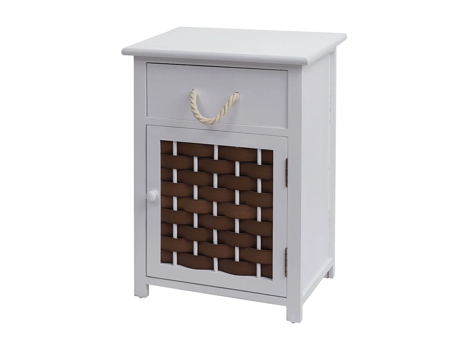 Commode MCW-K83,  wit, bruin polyrattan