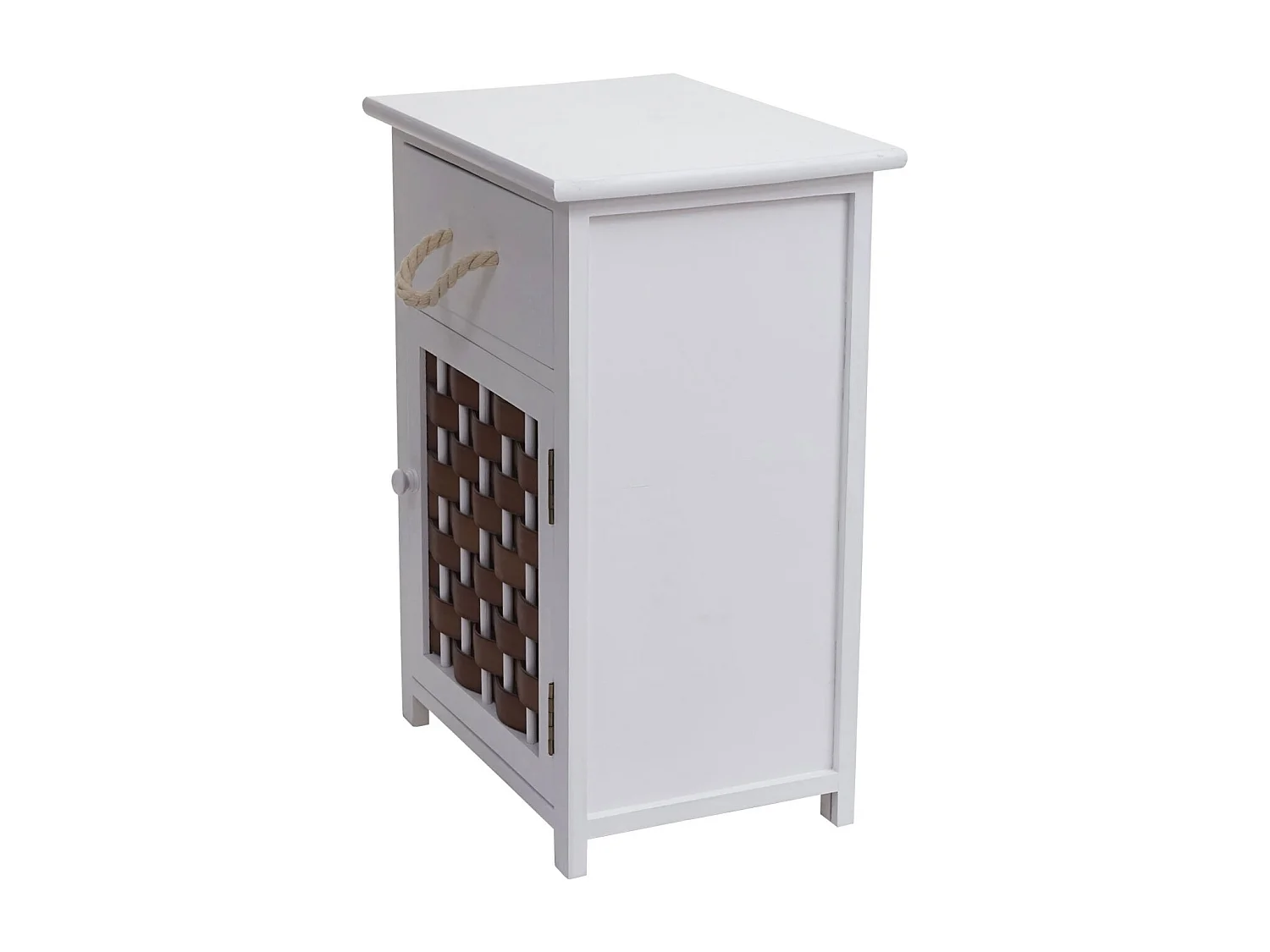 Commode MCW-K83,  wit, bruin polyrattan