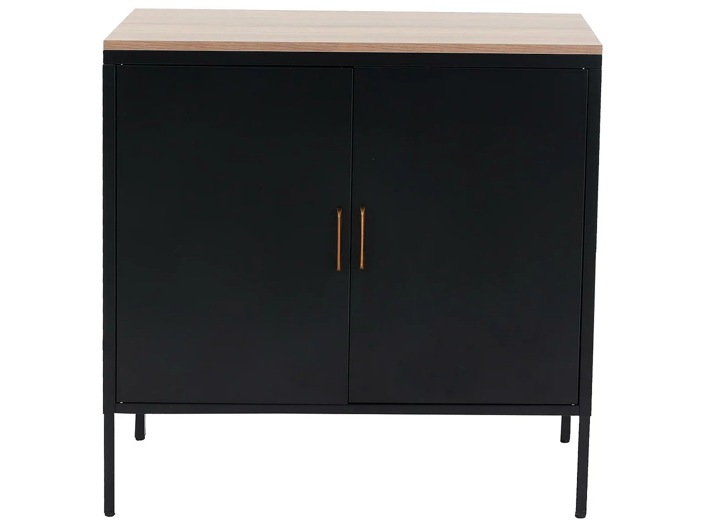Credenza armadietto con 2 sportelli MCW-L84 metallo MDF 90x90x40cm nero