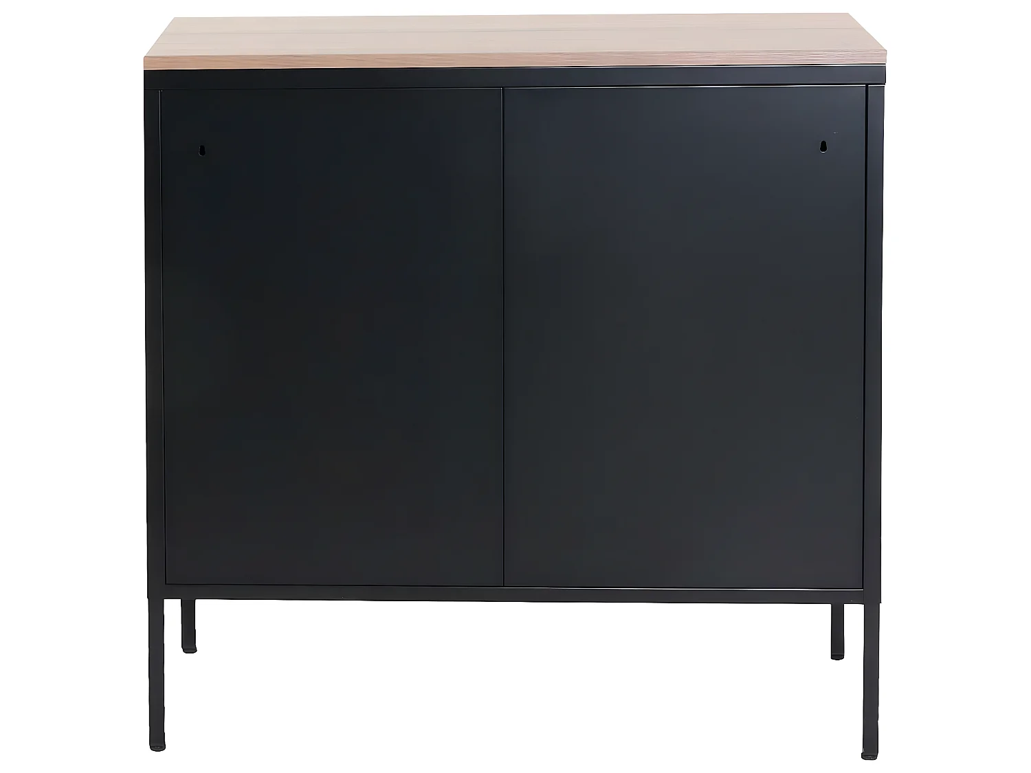 Credenza armadietto con 2 sportelli MCW-L84 metallo MDF 90x90x40cm nero