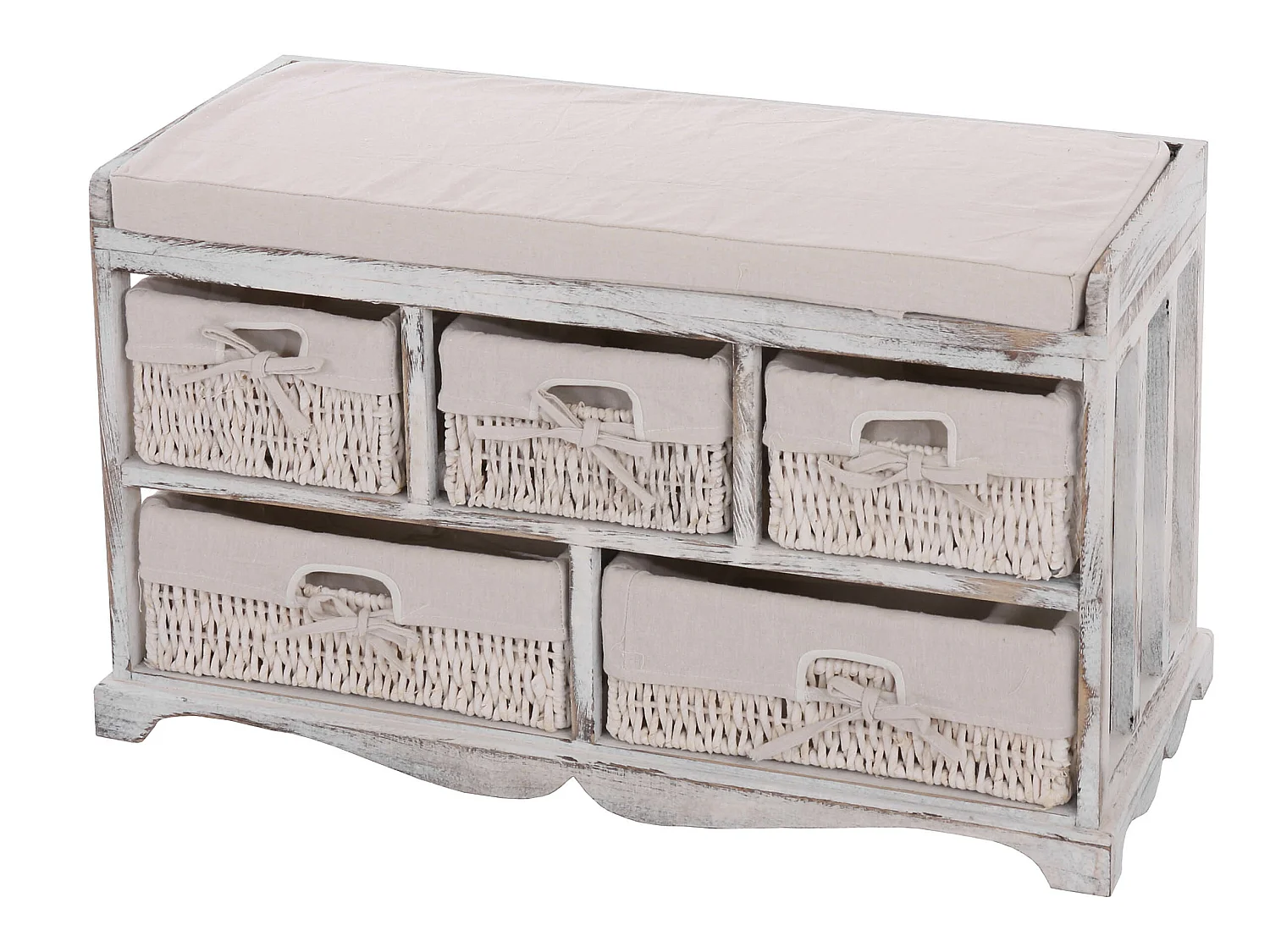 Commode et banc 5 tiroirs,  blanc