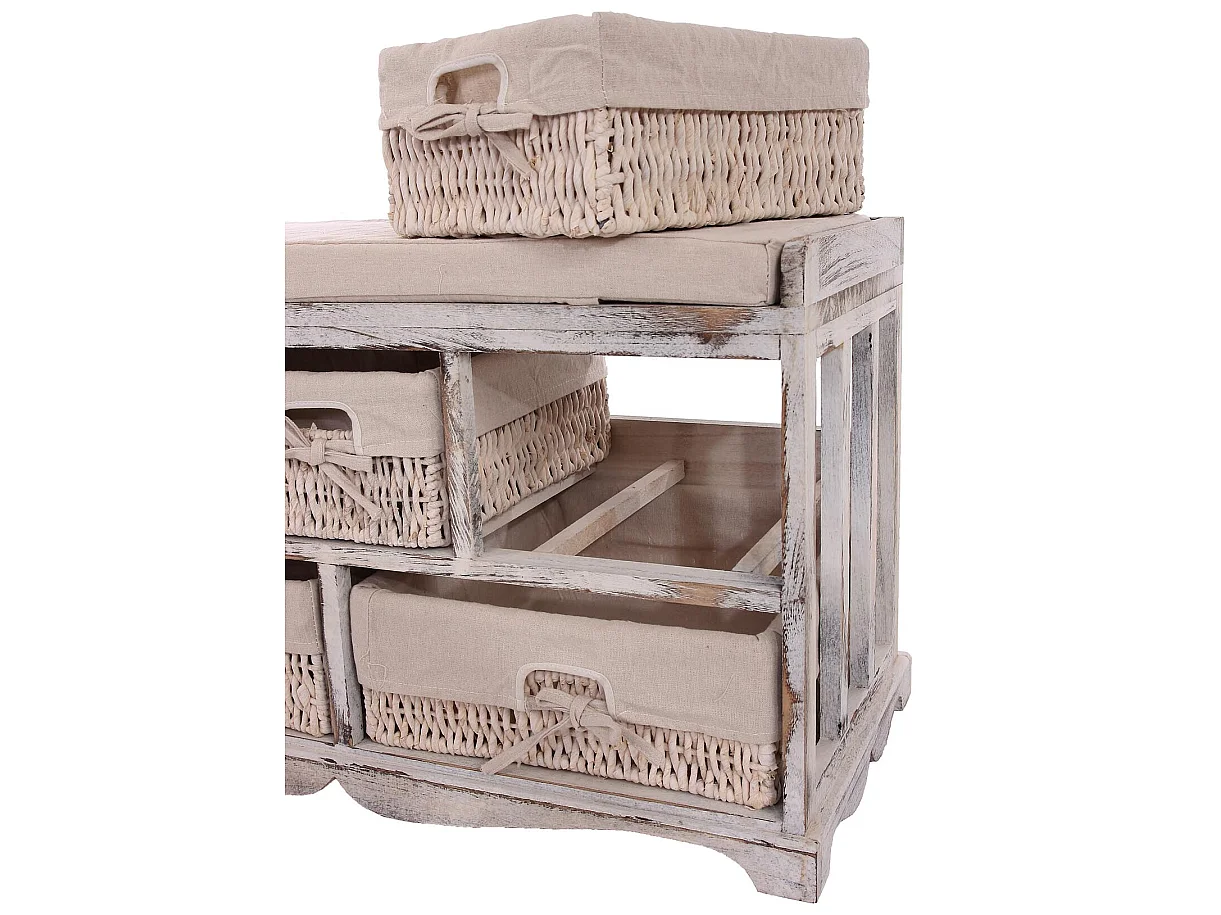 Commode et banc 5 tiroirs,  blanc