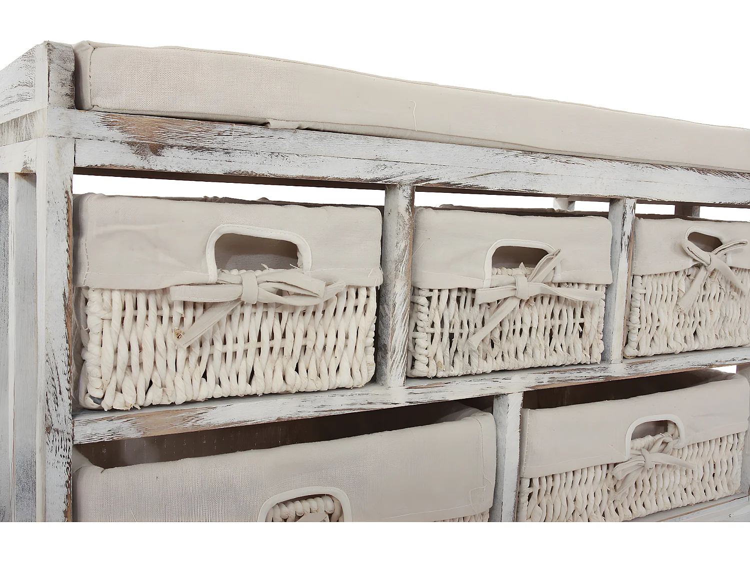 Commode et banc 5 tiroirs,  blanc