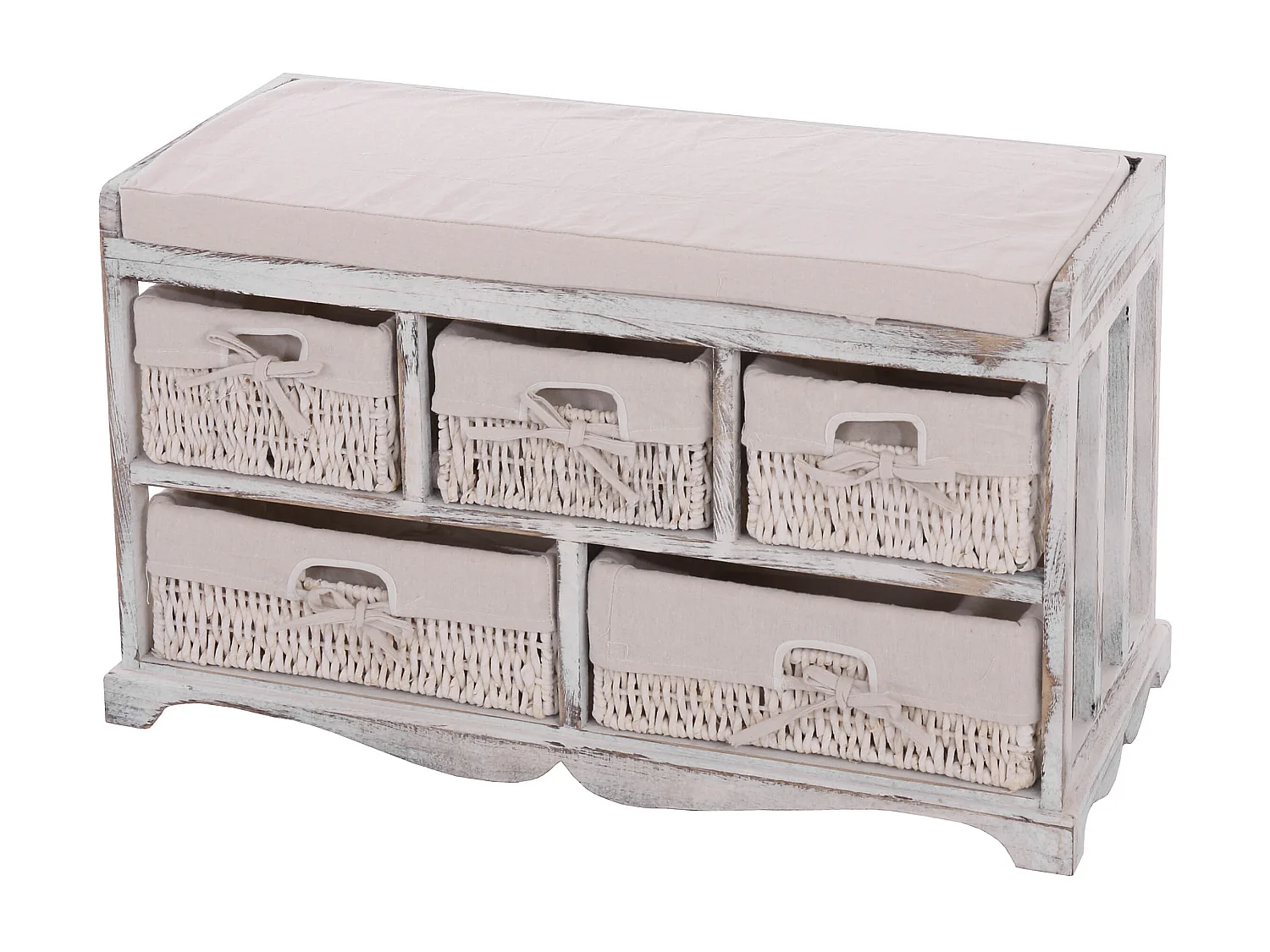 Commode et banc 5 tiroirs,  blanc