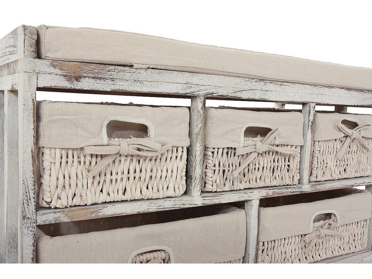 Commode et banc 5 tiroirs,  blanc