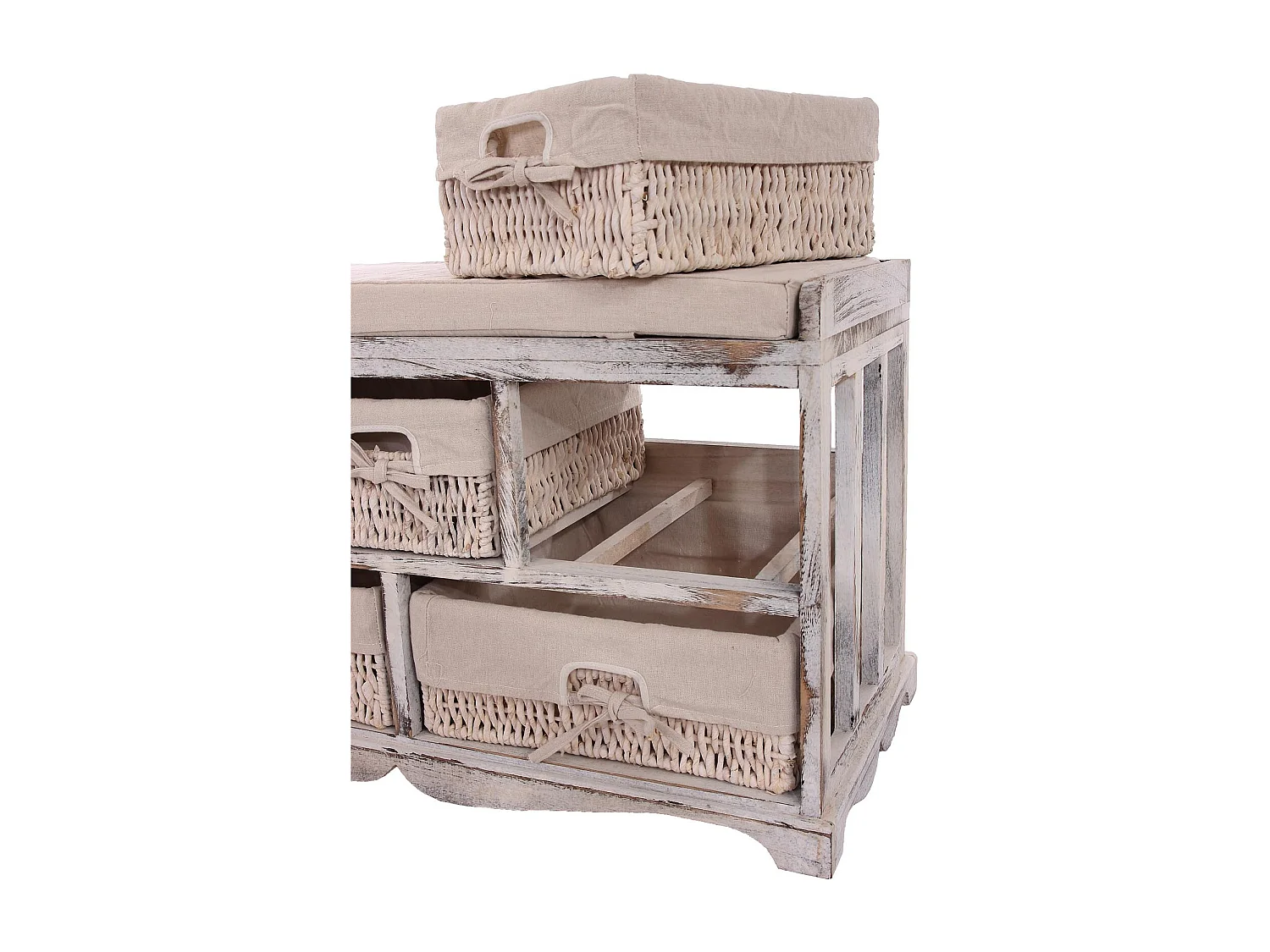 Commode et banc 5 tiroirs,  blanc