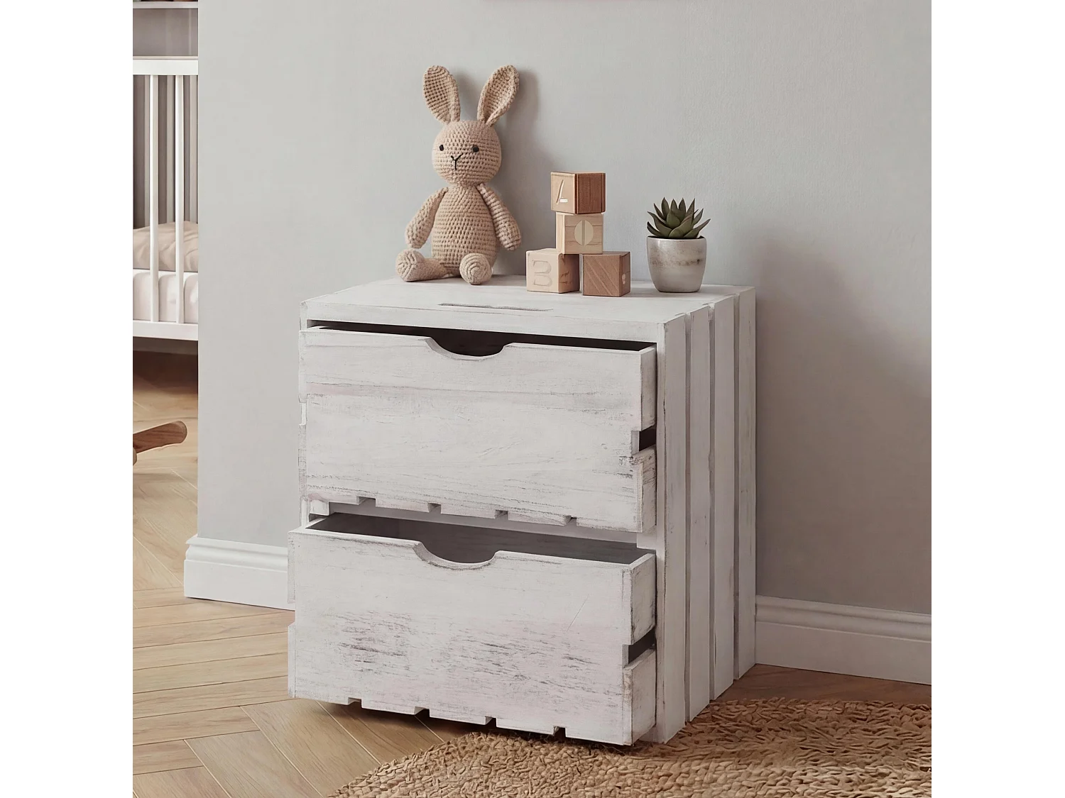 Commode MCW-C62,  blanc shabby