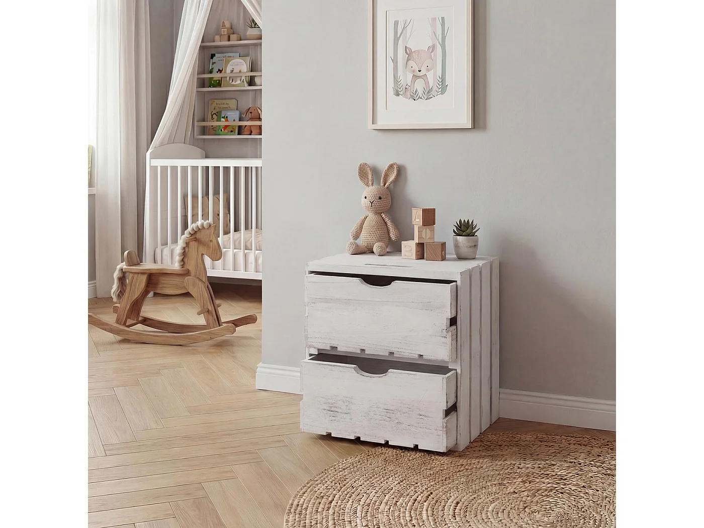 Commode MCW-C62,  blanc shabby