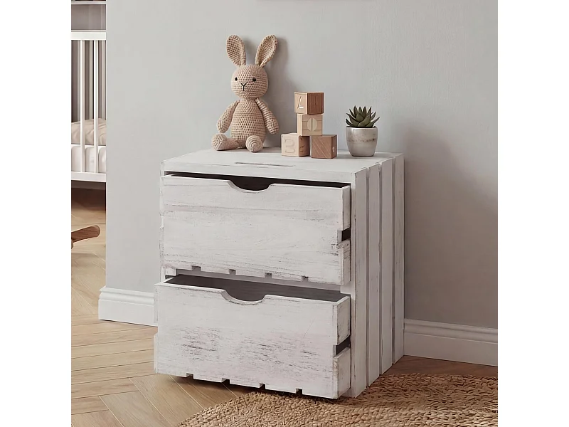 Commode MCW-C62,  blanc shabby