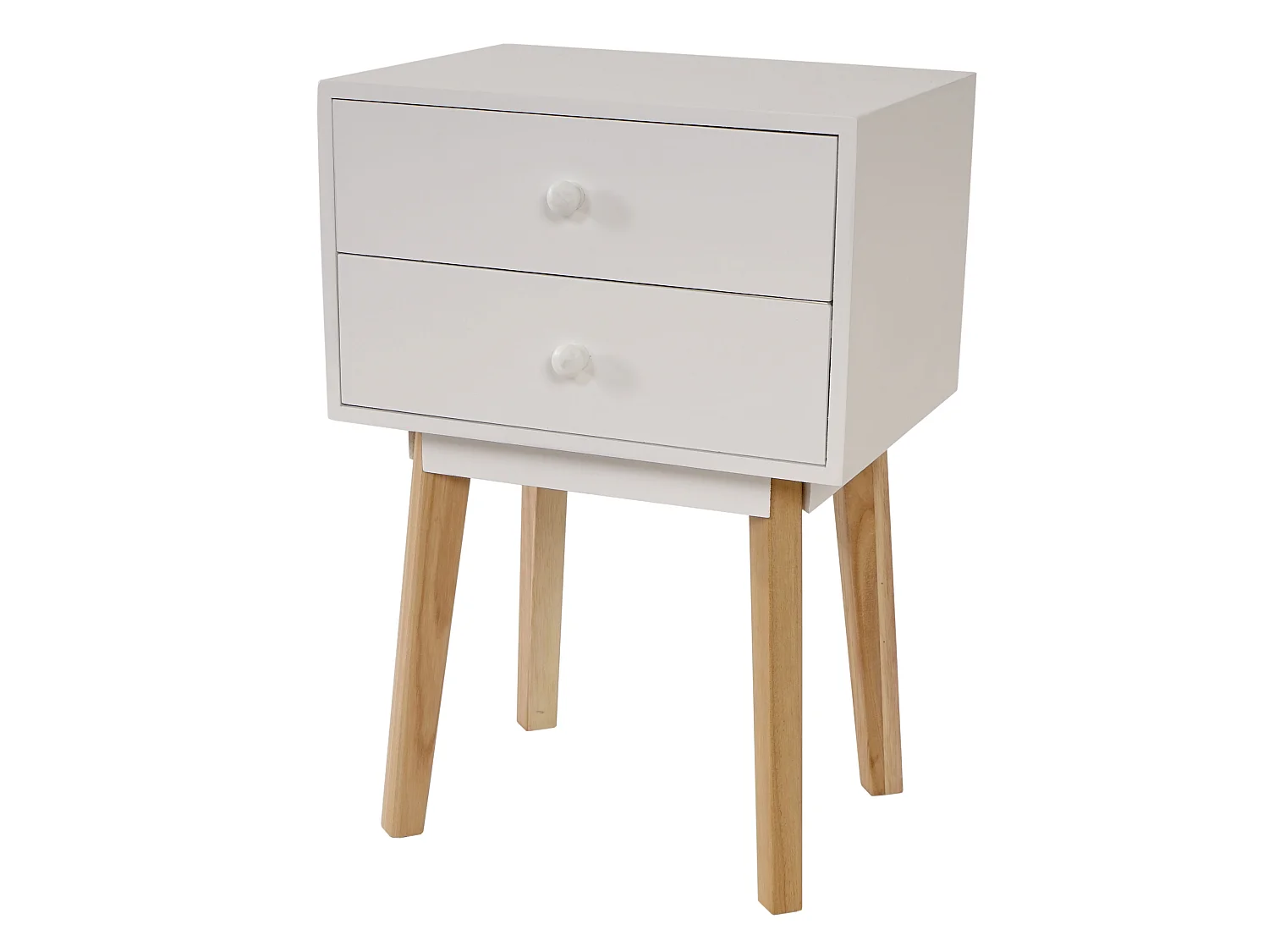 Serie Malmoe cassettiera comodino moderno nordico MDF con 2 cassetti 30x40x59cm bianco
