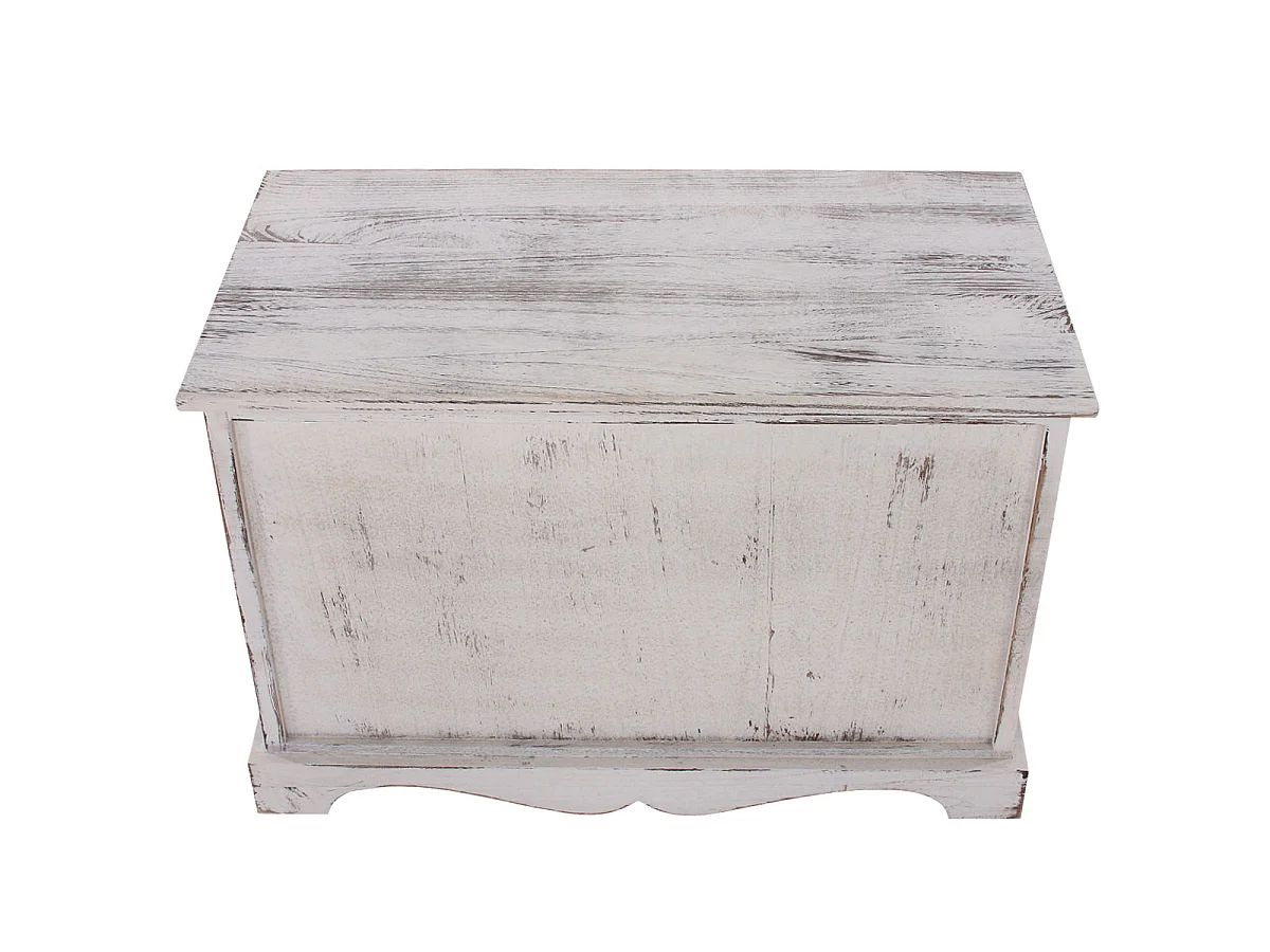 Garderobekast met bankje Shabby (4-delig),  wit
