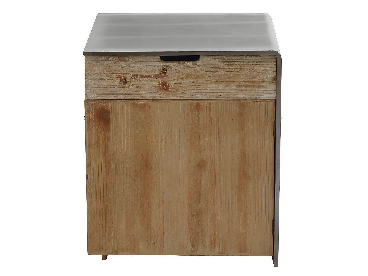 Comodino cassettiera armadietto con cassetto design industriale MCW-L76 60x50x40cm legno di abete naturale e nero