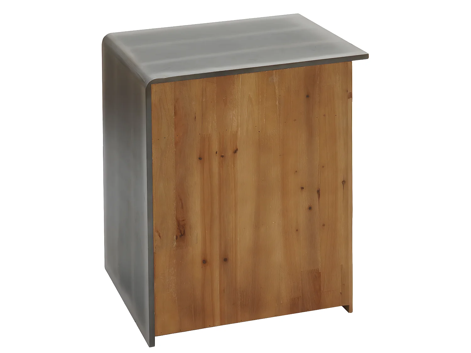 Comodino cassettiera armadietto con cassetto design industriale MCW-L76 60x50x40cm legno di abete naturale e nero