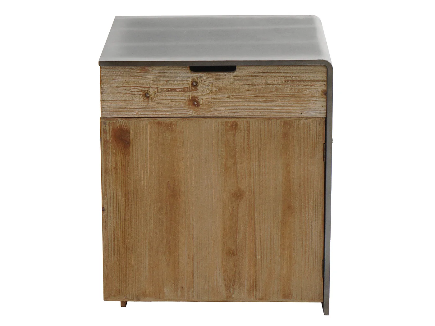 Kommode MCW-L76, Nachttisch Beistelltisch, Industrial Massiv-Holz MVG-zertifiziert 60x50x40cm, natur mit Metall-Optik