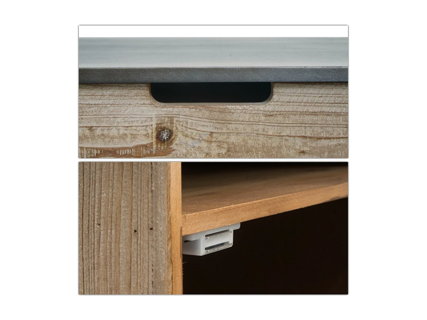 Kommode MCW-L76, Nachttisch Beistelltisch, Industrial Massiv-Holz MVG-zertifiziert 60x50x40cm, natur mit Metall-Optik