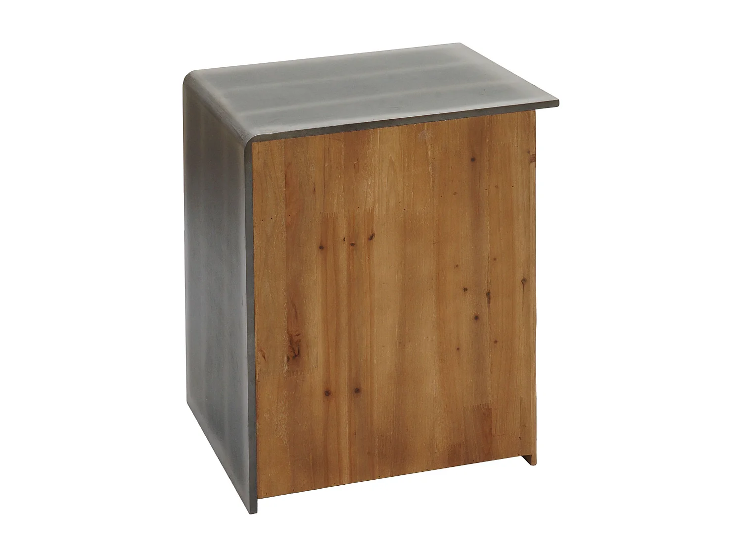 Kommode MCW-L76, Nachttisch Beistelltisch, Industrial Massiv-Holz MVG-zertifiziert 60x50x40cm, natur mit Metall-Optik