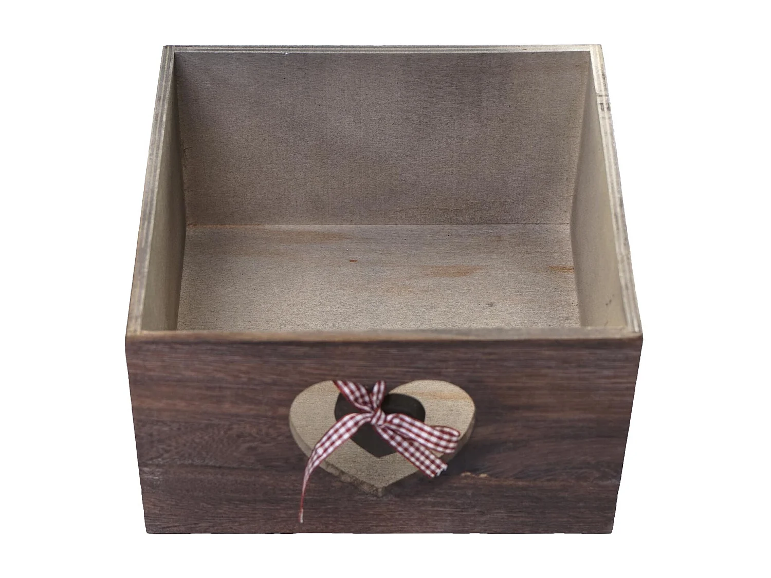 Kommode Forli, Schubladenkommode Schrank, 3 Schubladen mit Herzen 55x29x25cm, Shabby-Look, Vintage, braun