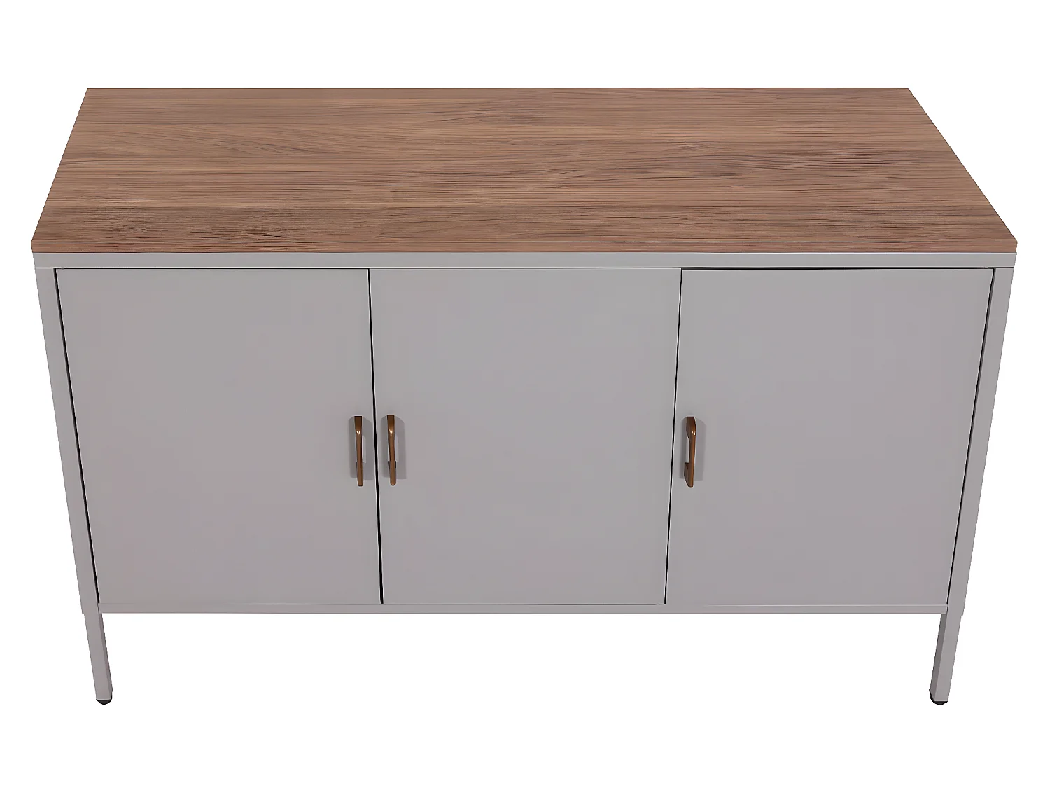 Credenza armadietto con 3 sportelli MCW-L84 metallo MDF 90x120x40cm grigio