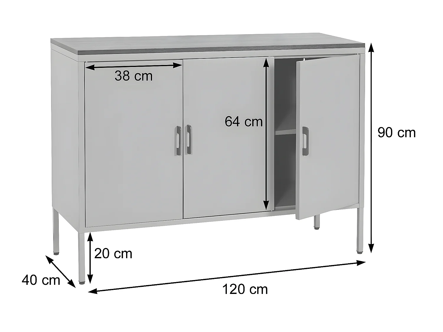 Commode MCW-L84-3,  gris