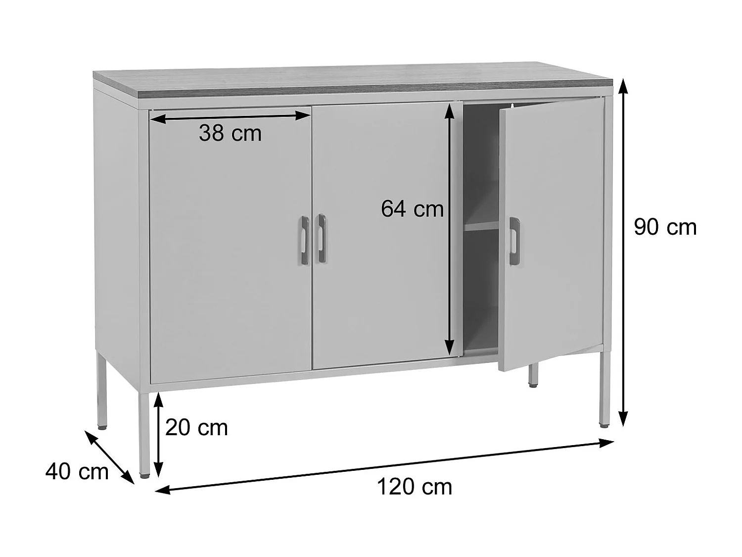 Commode MCW-L84-3,  gris