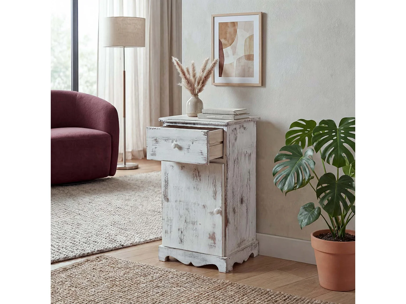 Commode Bijzettafel,  wit