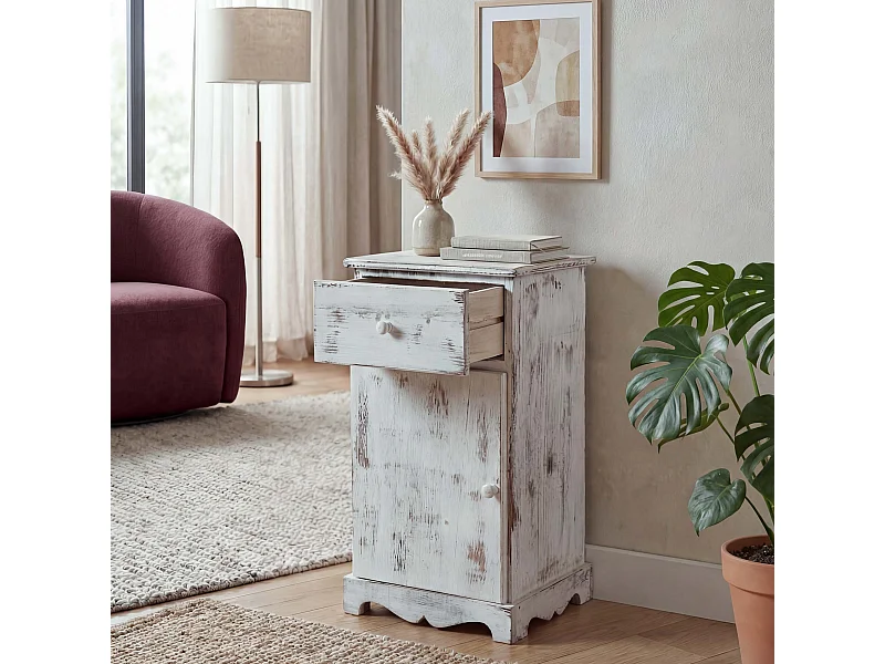 Commode Table d'appoint,  blanc