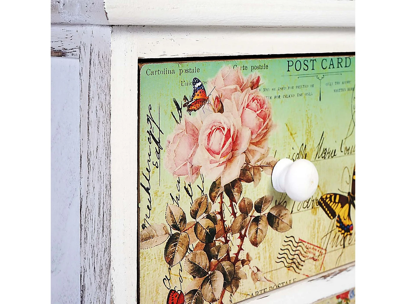 Kommode Venlo, Schubladenschrank Shabby-Look, Vintage, 9 Schubladen 60x79x30cm