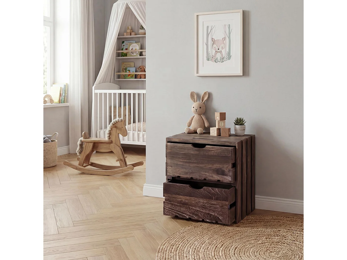 Commode MCW-C62,  brun shabby