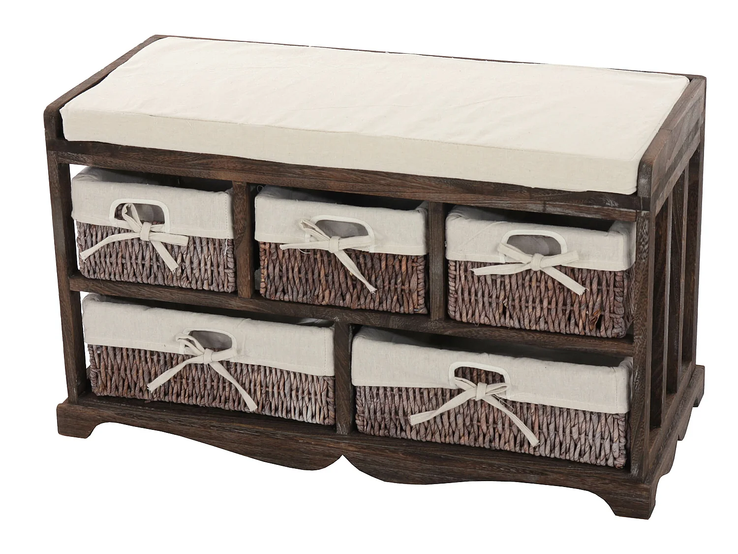 Commode et banc 5 tiroirs,  marron