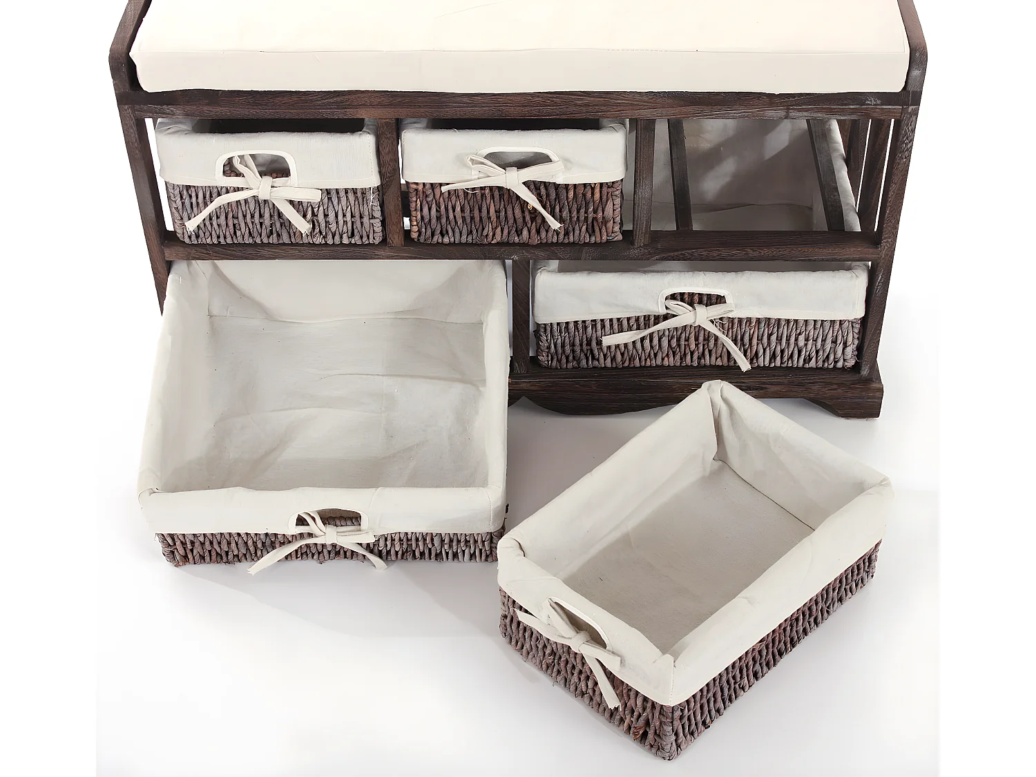 Commode et banc 5 tiroirs,  marron