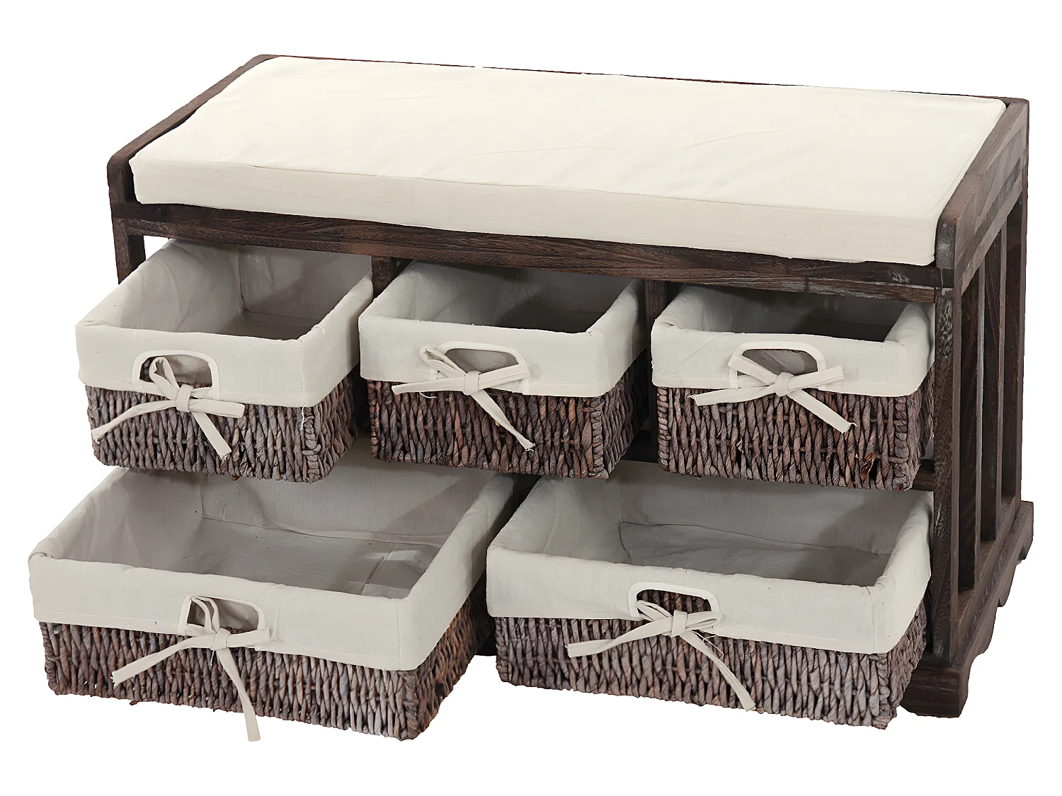 Commode et banc 5 tiroirs,  marron